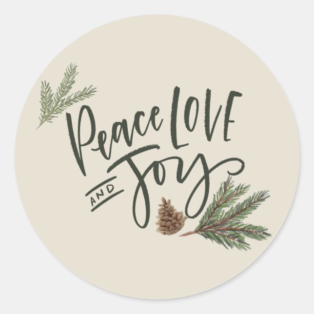 Peace Love and Joy Christmas Envelope Seals (Front)