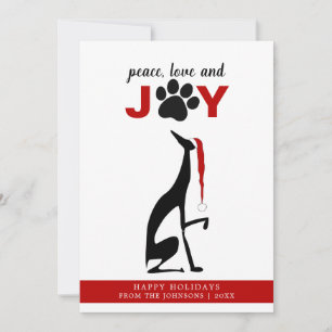 Peace Love and Joy Dog Christmas Holiday Card