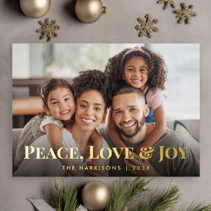 Peace Love And Joy Family Photo Christmas