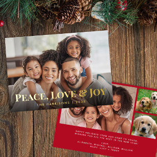Peace Love And Joy Family Photo Christmas