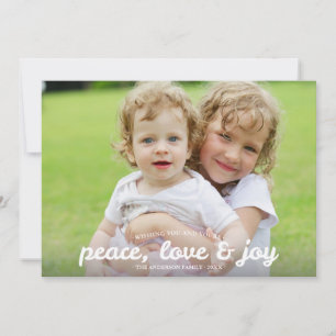 Peace Love and Joy Holiday Photocard Card