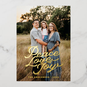 Peace, Love and Joy Photo Christmas Card