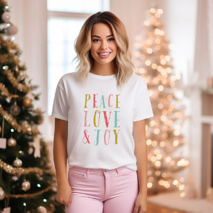 Peace Love and Joy Whimsical Holiday T-Shirt