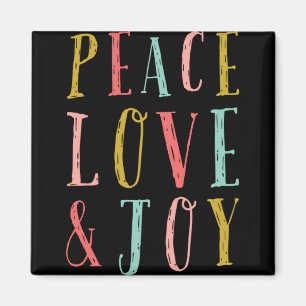 Peace Love And Joy Whimsical Holiday Toddler  Magnet