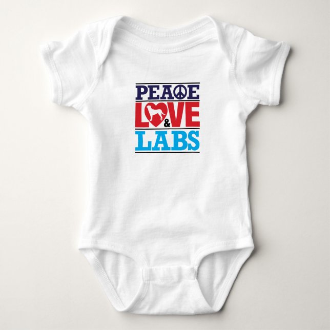 Peace Love and Labs Baby Bodysuit (Front)