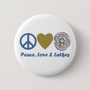 Peace, Love and Latkes Hanukkah Tees and Gifts 6 Cm Round Badge