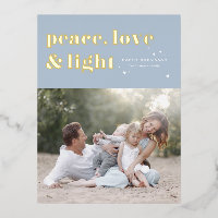 Peace Love and Light Light Blue Hanukkah Photo