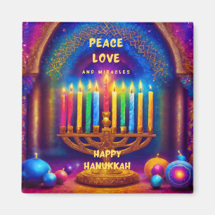 Peace, Love and Miracles- Hanukkah Magnet