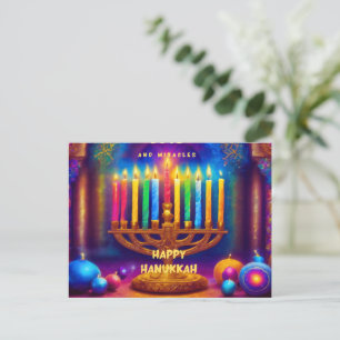 Peace, Love and Miracles- Hanukkah Postcard