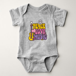 Peace, Love, And Music Baby Bodysuit