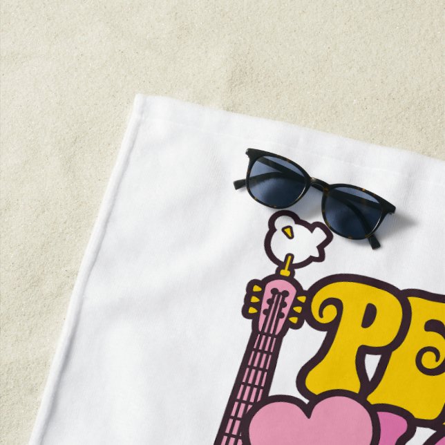 Peace, Love, And Music Beach Towel (In Situ)