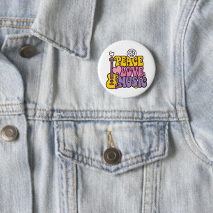Peace, Love, And Music Button