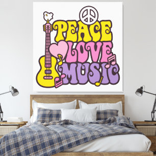 Peace, Love, And Music Canvas Print