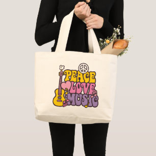 Peace, Love, And Music Tote Bag