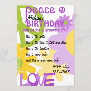 Peace, Love and Party Invitation