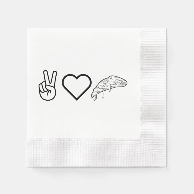 Peace Love and Pizza Napkin (Front)