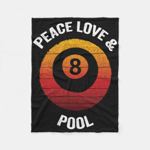 Peace Love And Pool Vintage Billiard 8 Ll Billiard Fleece Blanket