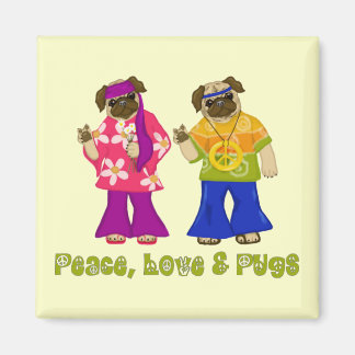 Peace Love and Pugs Magnets