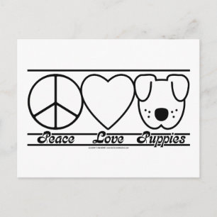 Peace Love and Puppies Postcard
