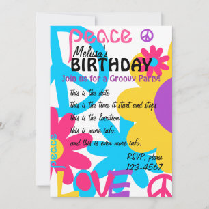 Peace, Love and REALLY Bright! Invitation