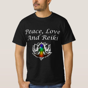 Peace Love And Reiki Lotus Meditation Chakra Gift  T-Shirt