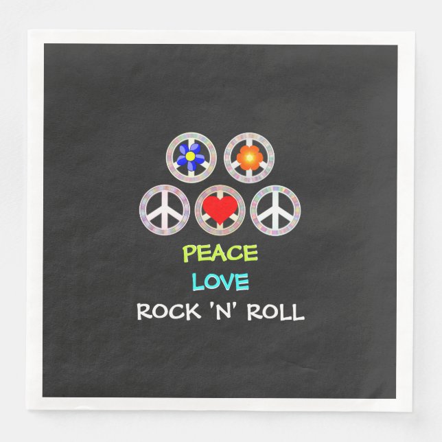 Peace, Love and Rock 'n' Roll, Napkin (Front)