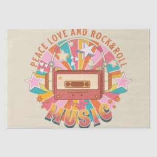 Peace love and rock & roll tissue paper