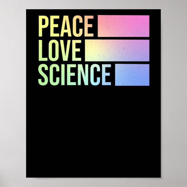 Peace Love And Science! Sticker1  Poster (Front)