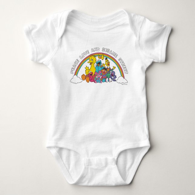 Peace, Love and Sesame Street Baby Bodysuit (Front)