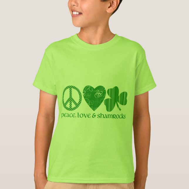 Peace, Love and Shamrocks T-Shirt (Front)