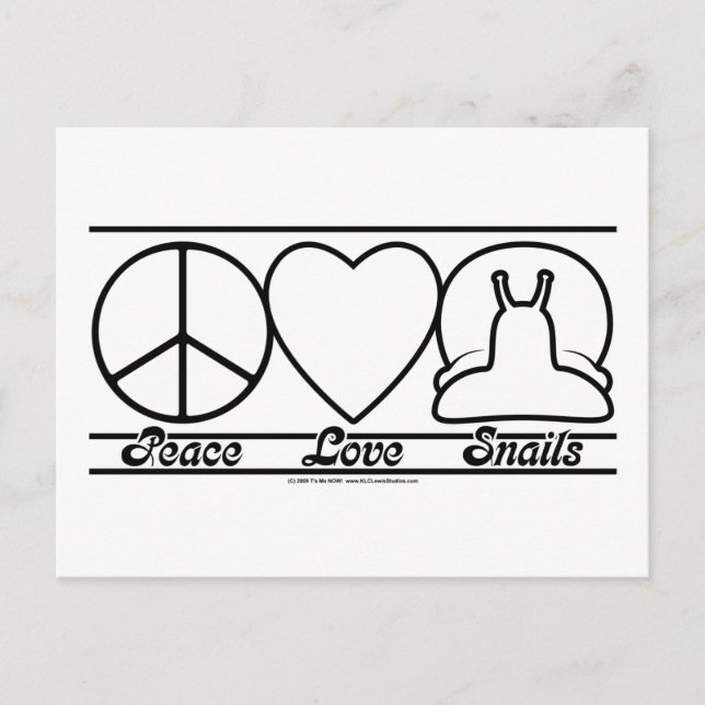 Peace Love and Snails Postcard (Front)