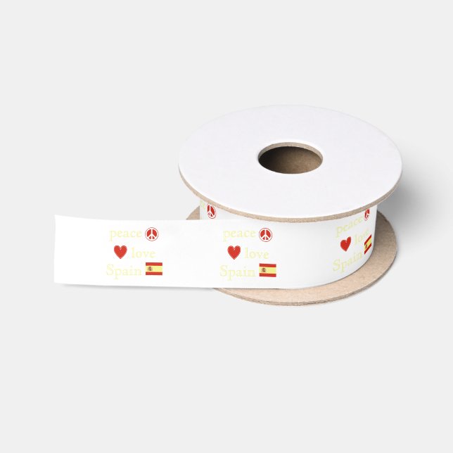 Peace Love and Spain Satin Ribbon (Spool)