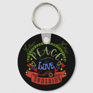 Peace, Love and Sunshine Key Ring
