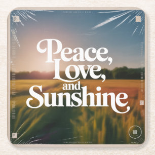 Peace, Love, And Sunshine Square Paper Coaster