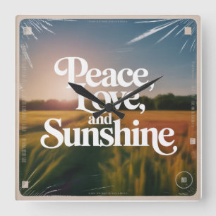 Peace, Love, And Sunshine Square Wall Clock