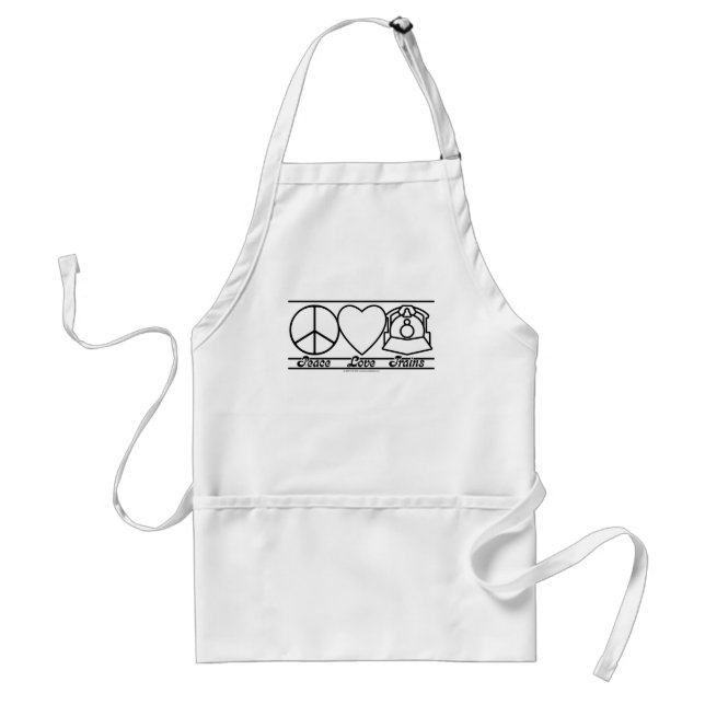 Peace Love and Trains Standard Apron (Front)