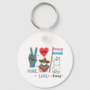 Peace Love and Trans LGBTQ Transgender Key Ring