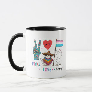 Peace Love and Trans LGBTQ Transgender Mug