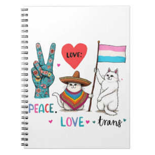 Peace Love and Trans LGBTQ Transgender Notebook