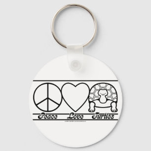 Peace Love and Turtles Key Ring