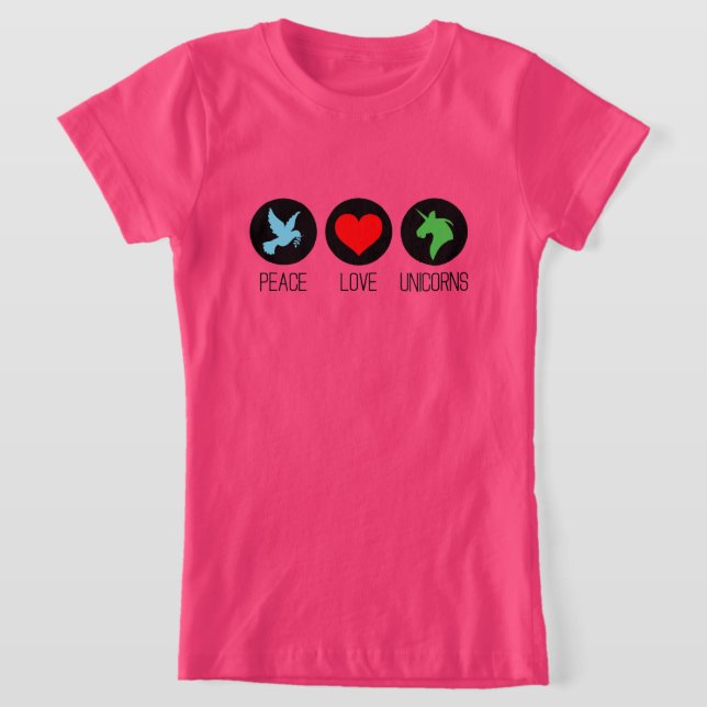 Peace love and unicorns T-Shirt (Laydown)