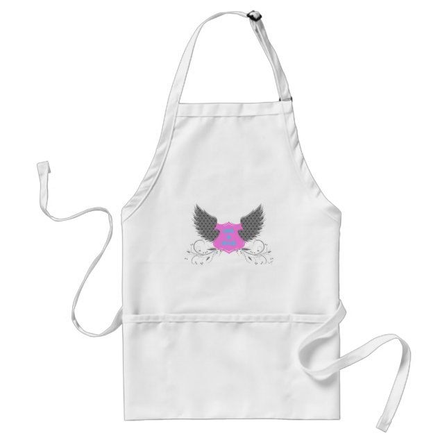 Peace Love Angel Wings Design Standard Apron (Front)