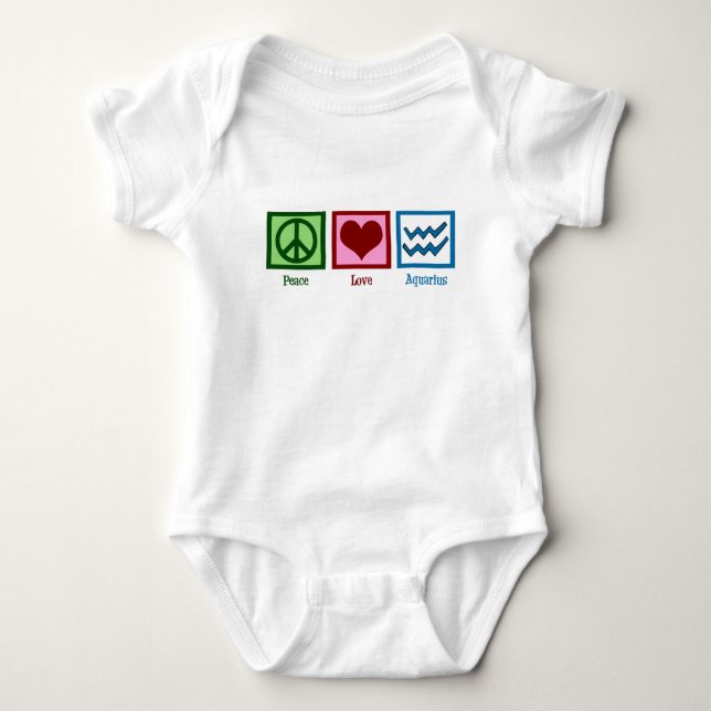 Peace Love Aquarius Baby Bodysuit (Front)