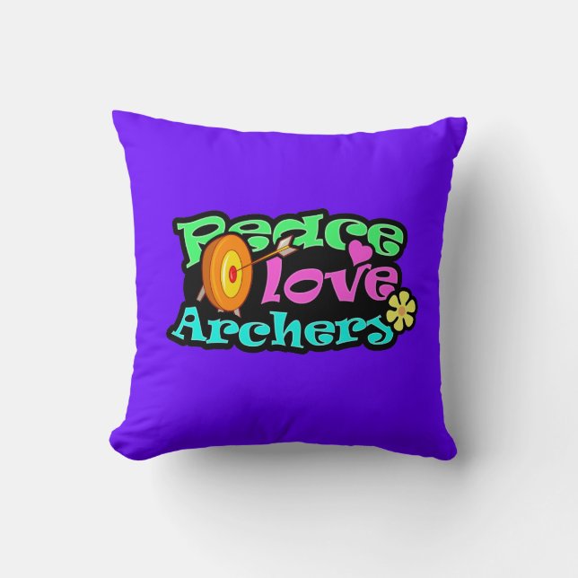 Peace, Love, Archery Cushion (Front)