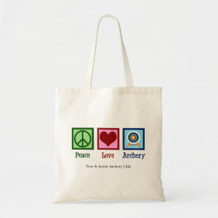 Peace Love Archery Cute Customisable Tote Bag
