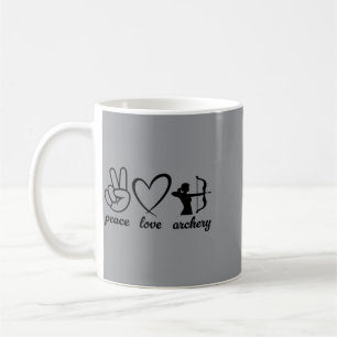 Peace Love Archery Funny Archery Lover Archer Coffee Mug