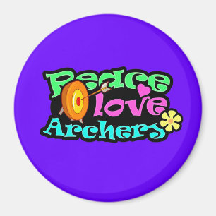 Peace, Love, Archery Magnet
