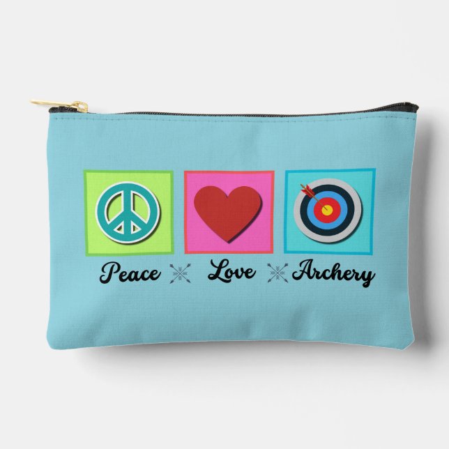 Peace, Love, Archery Makeup Bag (Front)