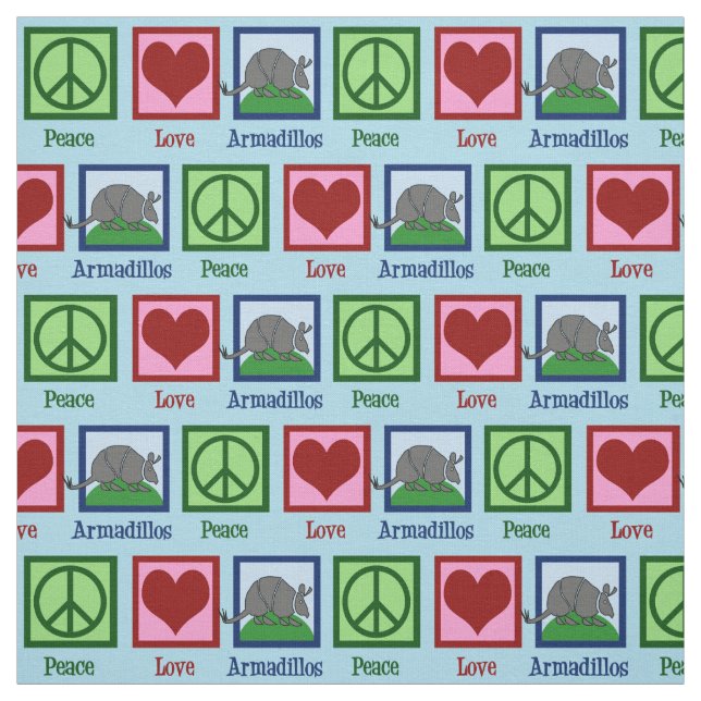 Peace Love Armadillos Fabric (Swatch)