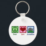 Peace Love Armadillos Key Ring<br><div class="desc">A cute armadillo lover gift for a school with a funny animal mascot. Peace Love Armadillos.</div>
